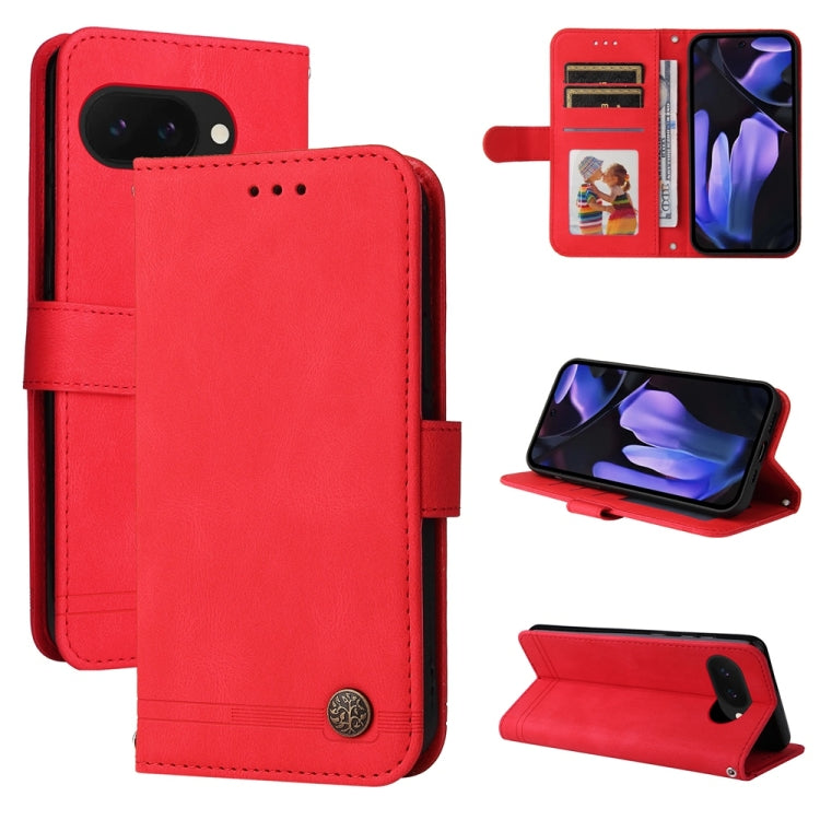 Custodia per telefono in pelle con bottone in metallo con albero della vita Skin Feel, For Google Pixel 11 Pro XL, For Google Pixel 11 / Pixel 11 Pro, For Google Pixel 10a, For Google Pixel 9a