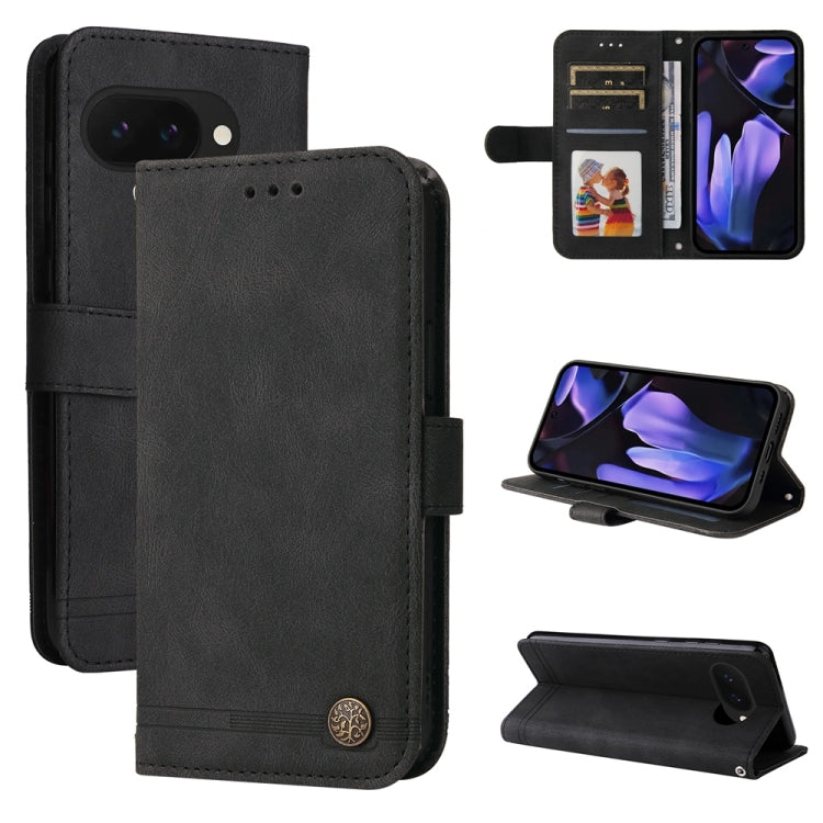 Custodia per telefono in pelle con bottone in metallo con albero della vita Skin Feel, For Google Pixel 11 Pro XL, For Google Pixel 11 / Pixel 11 Pro, For Google Pixel 10a, For Google Pixel 9a