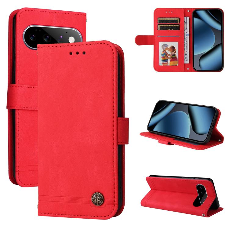 Custodia per telefono in pelle con bottone in metallo con albero della vita Skin Feel, For Google Pixel 11 Pro XL, For Google Pixel 11 / Pixel 11 Pro, For Google Pixel 10a, For Google Pixel 9a