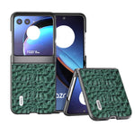 ABEEL Custodia per telefono con baldacchino in vera pelle con bordo nero, For Motorola Razr 40 Ultra