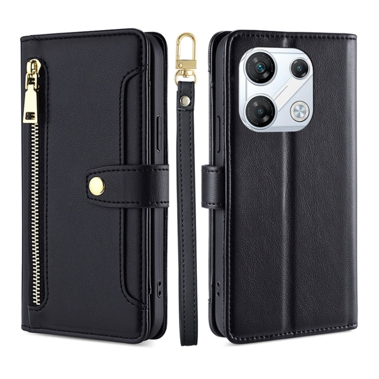 Custodia per telefono in pelle con portafoglio con cerniera a tracolla Lite Sheep Texture, For Infinix Note Edge 5G, For Infinix Smart 20 4G, For Infinix Note 60 5G, For Infinix Hot 60 5G, For Infinix Hot 60 Pro+ 4G, For Infinix Hot 60 Pro 4G          ...