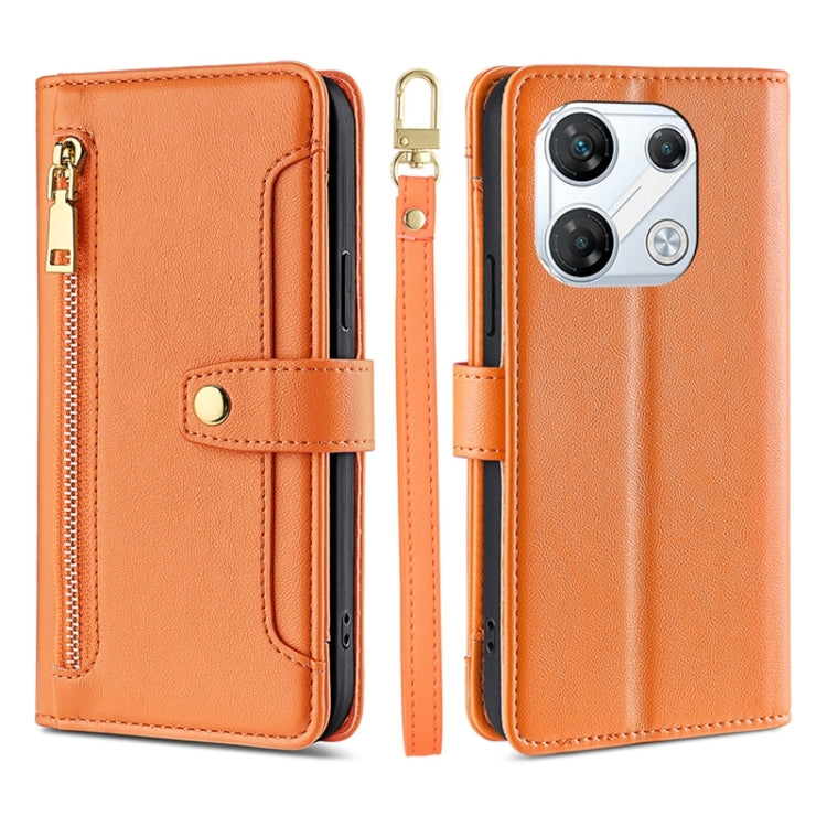 Custodia per telefono in pelle con portafoglio con cerniera a tracolla Lite Sheep Texture, For Infinix Note Edge 5G, For Infinix Smart 20 4G, For Infinix Note 60 5G, For Infinix Hot 60 5G, For Infinix Hot 60 Pro+ 4G, For Infinix Hot 60 Pro 4G          ...