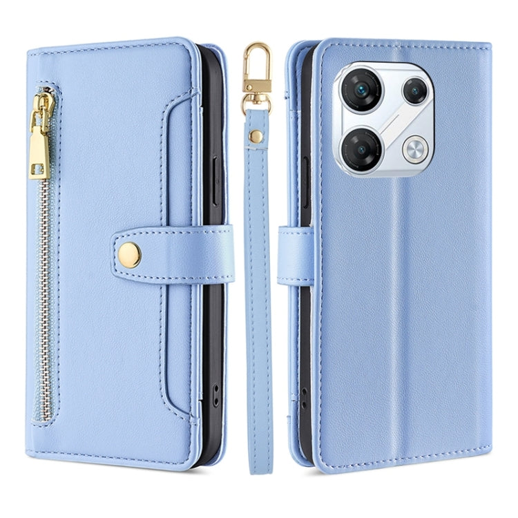 Custodia per telefono in pelle con portafoglio con cerniera a tracolla Lite Sheep Texture, For Infinix Note Edge 5G, For Infinix Smart 20 4G, For Infinix Note 60 5G, For Infinix Hot 60 5G, For Infinix Hot 60 Pro+ 4G, For Infinix Hot 60 Pro 4G          ...