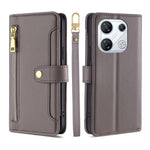 Custodia per telefono in pelle con portafoglio con cerniera a tracolla Lite Sheep Texture, For Infinix Note Edge 5G, For Infinix Smart 20 4G, For Infinix Note 60 5G, For Infinix Hot 60 5G, For Infinix Hot 60 Pro+ 4G, For Infinix Hot 60 Pro 4G          ...