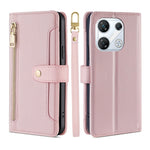 Custodia per telefono in pelle con portafoglio con cerniera a tracolla Lite Sheep Texture, For Infinix Note Edge 5G, For Infinix Smart 20 4G, For Infinix Note 60 5G, For Infinix Hot 60 5G, For Infinix Hot 60 Pro+ 4G, For Infinix Hot 60 Pro 4G          ...