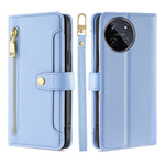 Custodia per telefono in pelle con portafoglio con cerniera a tracolla Lite Sheep Texture, For Realme GT5 Pro 5G, For Realme 11 4G, For Realme GT5 240W, For Realme GT5