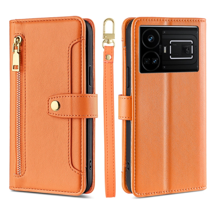 Custodia per telefono in pelle con portafoglio con cerniera a tracolla Lite Sheep Texture, For Realme GT5 Pro 5G, For Realme 11 4G, For Realme GT5 240W, For Realme GT5