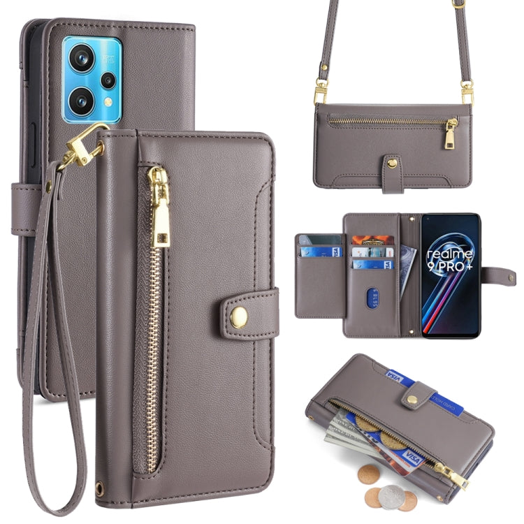 Custodia per telefono in pelle con portafoglio con cerniera a tracolla Lite Sheep Texture, For Realme C30 4G / Narzo 50i Prime, For Realme C31, For Realme GT Neo 3, For Realme 9 Pro+