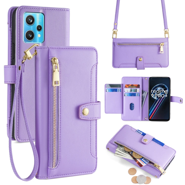 Custodia per telefono in pelle con portafoglio con cerniera a tracolla Lite Sheep Texture, For Realme C30 4G / Narzo 50i Prime, For Realme C31, For Realme GT Neo 3, For Realme 9 Pro+