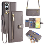 Custodia per telefono in pelle con portafoglio con cerniera a tracolla Lite Sheep Texture, For Realme 10 Pro 5G, For Realme 10 Pro+ 5G, For Realme 10 4G, For Realme C33 4G