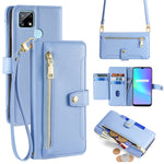 Custodia per telefono in pelle con portafoglio con cerniera a tracolla Lite Sheep Texture, For Realme 8 / 8 Pro, For Realme C20, For Realme C12 / Narzo 20, For Realme 7 / Narzo 20 Pro