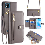 Custodia per telefono in pelle con portafoglio con cerniera a tracolla Lite Sheep Texture, For Realme 8 / 8 Pro, For Realme C20, For Realme C12 / Narzo 20, For Realme 7 / Narzo 20 Pro