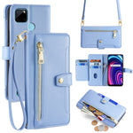 Custodia per telefono in pelle con portafoglio con cerniera a tracolla Lite Sheep Texture, For Realme 8i, For Realme GT Neo 2 5G, For Realme GT Master, For Realme C21Y