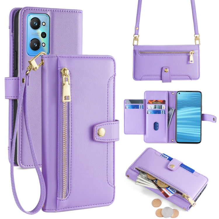Custodia per telefono in pelle con portafoglio con cerniera a tracolla Lite Sheep Texture, For Realme 8i, For Realme GT Neo 2 5G, For Realme GT Master, For Realme C21Y