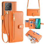 Custodia per telefono in pelle con portafoglio con cerniera a tracolla Lite Sheep Texture, For Realme C35, For Realme 9 Pro, For Realme GT2 Pro, For Realme Narzo 50A