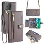 Custodia per telefono in pelle con portafoglio con cerniera a tracolla Lite Sheep Texture, For Realme C35, For Realme 9 Pro, For Realme GT2 Pro, For Realme Narzo 50A