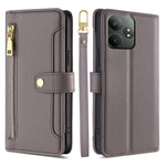 Custodia per telefono in pelle con portafoglio con cerniera a tracolla Lite Sheep Texture, For Realme GT Neo6 SE, For Realme 12 5G, For Realme 12+ 5G, For Realme 12 Pro 5G