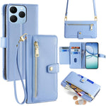Custodia per telefono in pelle con portafoglio con cerniera a tracolla Lite Sheep Texture, For Realme C85 5G, For Realme C85 Pro 4G, For Realme 15T 5G Global, For Realme C71 4G
