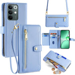 Custodia per telefono in pelle con portafoglio con cerniera a tracolla Lite Sheep Texture, For Realme C85 5G, For Realme C85 Pro 4G, For Realme 15T 5G Global, For Realme C71 4G