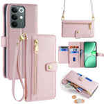 Custodia per telefono in pelle con portafoglio con cerniera a tracolla Lite Sheep Texture, For Realme C85 5G, For Realme C85 Pro 4G, For Realme 15T 5G Global, For Realme C71 4G