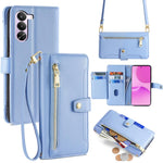 Custodia per telefono in pelle con portafoglio con cerniera a tracolla Lite Sheep Texture, For Realme 16 5G Global, For Realme 16 Pro+ 5G, For Realme 16 Pro 5G, For Realme P4x 5G