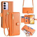 Custodia per telefono in pelle con portafoglio con cerniera a tracolla Lite Sheep Texture, For Realme C85 5G, For Realme C85 Pro 4G, For Realme 15T 5G Global, For Realme C71 4G