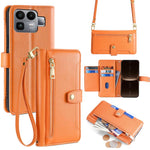 Custodia per telefono in pelle con portafoglio con cerniera a tracolla Lite Sheep Texture, For Realme P4 Power 5G, For Realme Note 80 4G, For Realme C83 5G, For Realme Neo8 5G