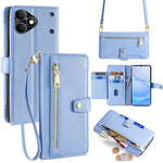 Custodia per telefono in pelle con portafoglio con cerniera a tracolla Lite Sheep Texture, For Realme P4 Power 5G, For Realme Note 80 4G, For Realme C83 5G, For Realme Neo8 5G