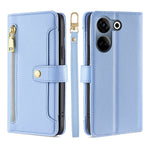 Custodia per telefono in pelle con portafoglio con cerniera a tracolla Lite Sheep Texture, For Tecno Camon 20 Pro 5G, For Tecno Camon 20 Pro 4G