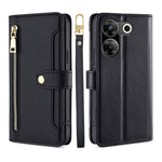 Custodia per telefono in pelle con portafoglio con cerniera a tracolla Lite Sheep Texture, For Tecno Camon 20 Pro 5G, For Tecno Camon 20 Pro 4G