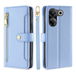 Custodia per telefono in pelle con portafoglio con cerniera a tracolla Lite Sheep Texture, For Tecno Camon 20 Pro 5G, For Tecno Camon 20 Pro 4G