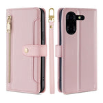 Custodia per telefono in pelle con portafoglio con cerniera a tracolla Lite Sheep Texture, For Tecno Camon 30, For Tecno Pova 5 Pro, For Tecno Pova Neo 3, For Tecno Camon 20 Premier 5G