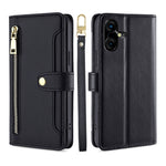 Custodia per telefono in pelle con portafoglio con cerniera a tracolla Lite Sheep Texture, For Tecno Camon 30, For Tecno Pova 5 Pro, For Tecno Pova Neo 3, For Tecno Camon 20 Premier 5G
