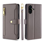Custodia per telefono in pelle con portafoglio con cerniera a tracolla Lite Sheep Texture, For Tecno Camon 30, For Tecno Pova 5 Pro, For Tecno Pova Neo 3, For Tecno Camon 20 Premier 5G