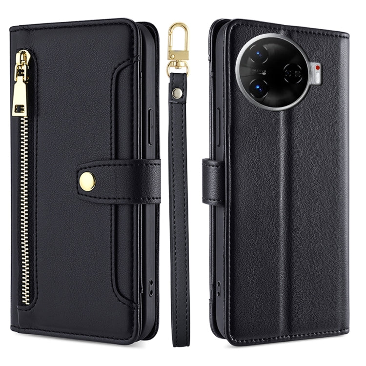Custodia per telefono in pelle con portafoglio con cerniera a tracolla Lite Sheep Texture, For Tecno Spark 30 4G, For Tecno Pova 6 Neo 5G, For Tecno Camon 30 Premier 5G, For Tecno Camon 30 Pro 5G