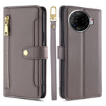 Custodia per telefono in pelle con portafoglio con cerniera a tracolla Lite Sheep Texture, For Tecno Spark 30 4G, For Tecno Pova 6 Neo 5G, For Tecno Camon 30 Premier 5G, For Tecno Camon 30 Pro 5G