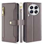 Custodia per telefono in pelle con portafoglio con cerniera a tracolla Lite Sheep Texture, For Tecno Spark 30 4G, For Tecno Pova 6 Neo 5G, For Tecno Camon 30 Premier 5G, For Tecno Camon 30 Pro 5G