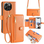 Custodia per telefono in pelle con portafoglio con cerniera a tracolla Lite Sheep Texture, For Tecno Spark 30 4G, For Tecno Pova 6 Neo 5G, For Tecno Camon 30 Premier 5G, For Tecno Camon 30 Pro 5G