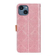 Custodia in pelle goffrata per iPhone 15
