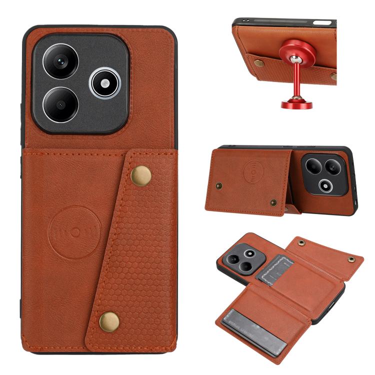 Custodia magnetica per telefono con doppia fibbia, For Honor 600 Pro 5G Global, For Honor 600 5G Global, For Honor 600 Lite 5G Global, For Honor X6c 4G