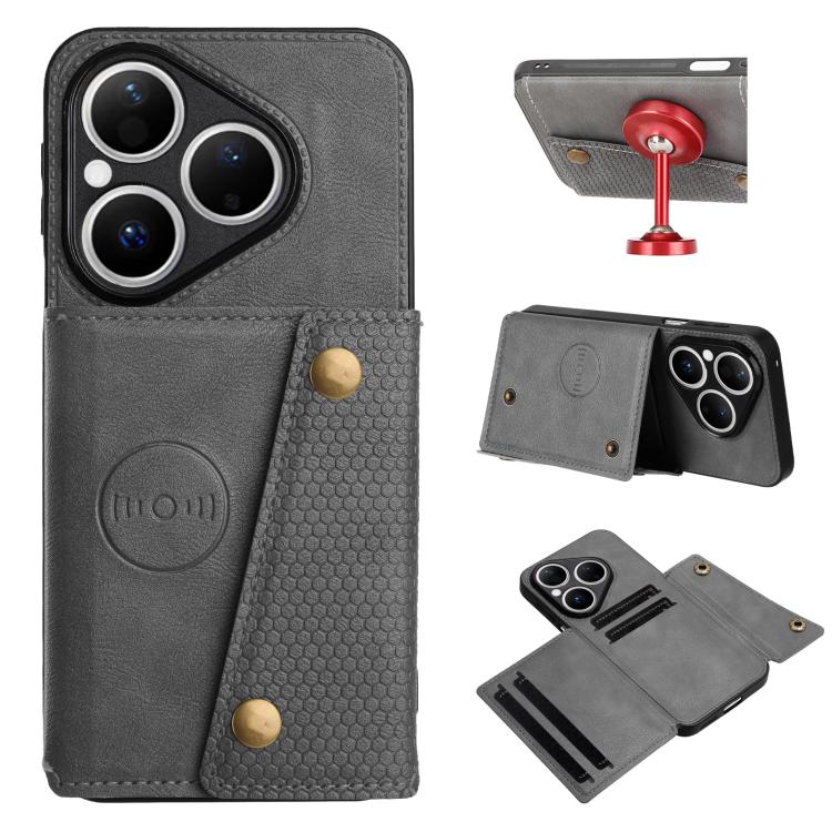 Custodia magnetica per telefono con doppia fibbia, For Huawei Pura 80 Ultra, For Huawei Pura 80 Pro / 80 Pro+, For Huawei Pura 80, For Huawei nova 14 Ultra