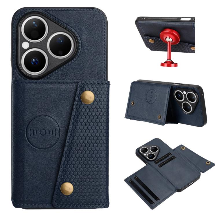 Custodia magnetica per telefono con doppia fibbia, For Huawei Pura 80 Ultra, For Huawei Pura 80 Pro / 80 Pro+, For Huawei Pura 80, For Huawei nova 14 Ultra