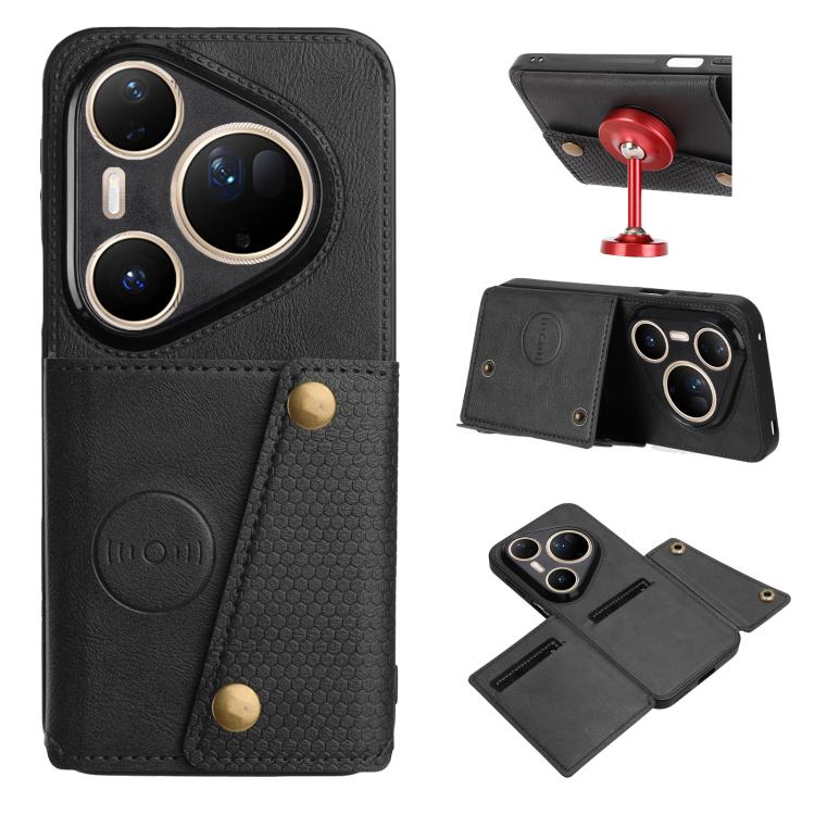 Custodia magnetica per telefono con doppia fibbia, For Huawei Pura 80 Ultra, For Huawei Pura 80 Pro / 80 Pro+, For Huawei Pura 80, For Huawei nova 14 Ultra