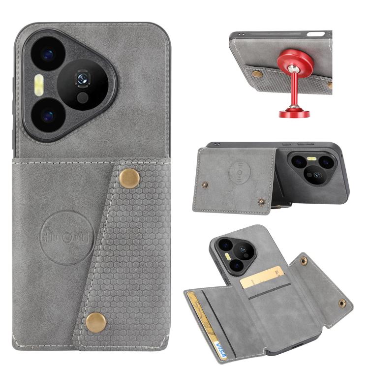 Custodia magnetica per telefono con doppia fibbia, For Huawei Pura 90 Pro Max 5G, For Huawei Pura 90 Pro 5G, For Huawei Pura 90 5G, For Huawei nova 15 Ultra 5G