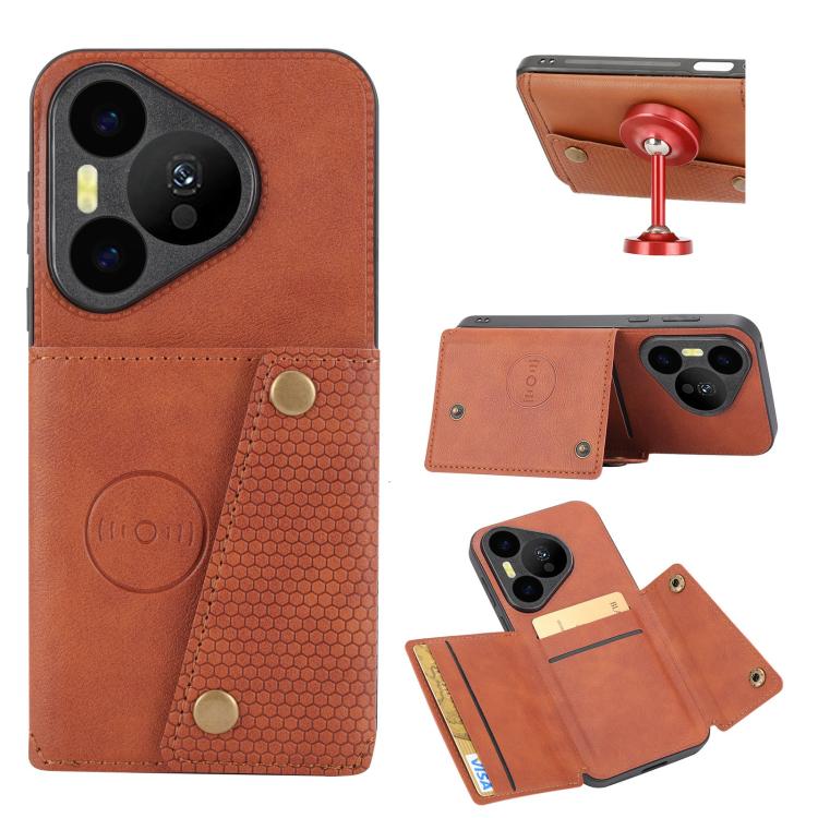 Custodia magnetica per telefono con doppia fibbia, For Huawei Pura 90 Pro Max 5G, For Huawei Pura 90 Pro 5G, For Huawei Pura 90 5G, For Huawei nova 15 Ultra 5G