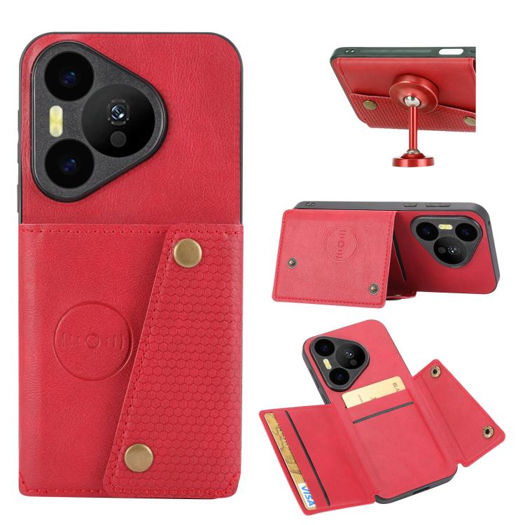 Custodia magnetica per telefono con doppia fibbia, For Huawei Pura 90 Pro Max 5G, For Huawei Pura 90 Pro 5G, For Huawei Pura 90 5G, For Huawei nova 15 Ultra 5G