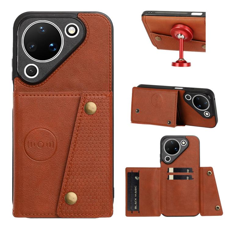 Custodia magnetica per telefono con doppia fibbia, For Huawei Pura 90 Pro Max 5G, For Huawei Pura 90 Pro 5G, For Huawei Pura 90 5G, For Huawei nova 15 Ultra 5G