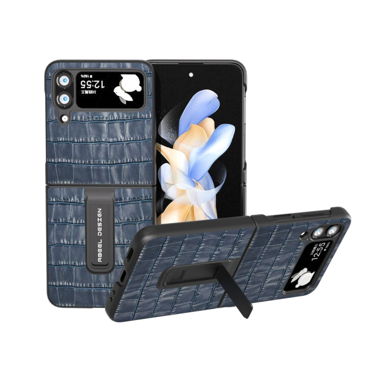 Custodia per cellulare in vera pelle di coccodrillo con supporto, For Samsung Galaxy Z Flip4, For Samsung Galaxy Z Flip3 5G