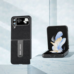 Custodia in pelle con trama incrociata per Samsung Galaxy Z Flip4