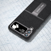 Custodia in pelle con trama incrociata per Samsung Galaxy Z Flip4